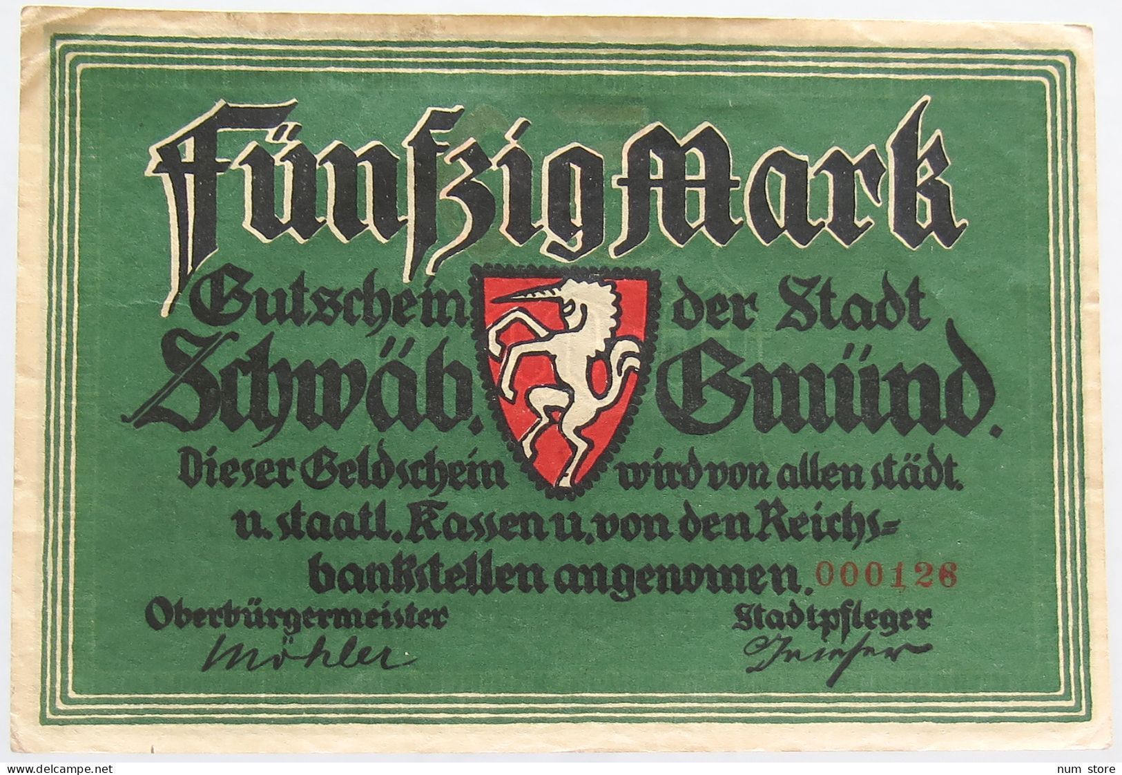 GERMANY 50 MARK 1919 GMUND #alb002 0313 - 50 Mark