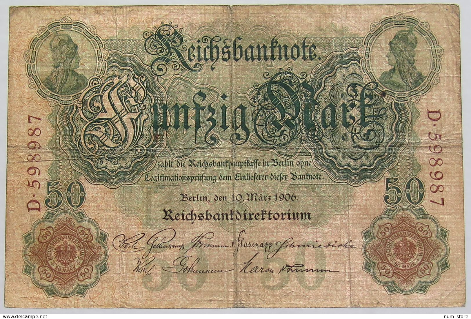 GERMANY 50 MARK 1906 #alb010 0095 - 50 Mark