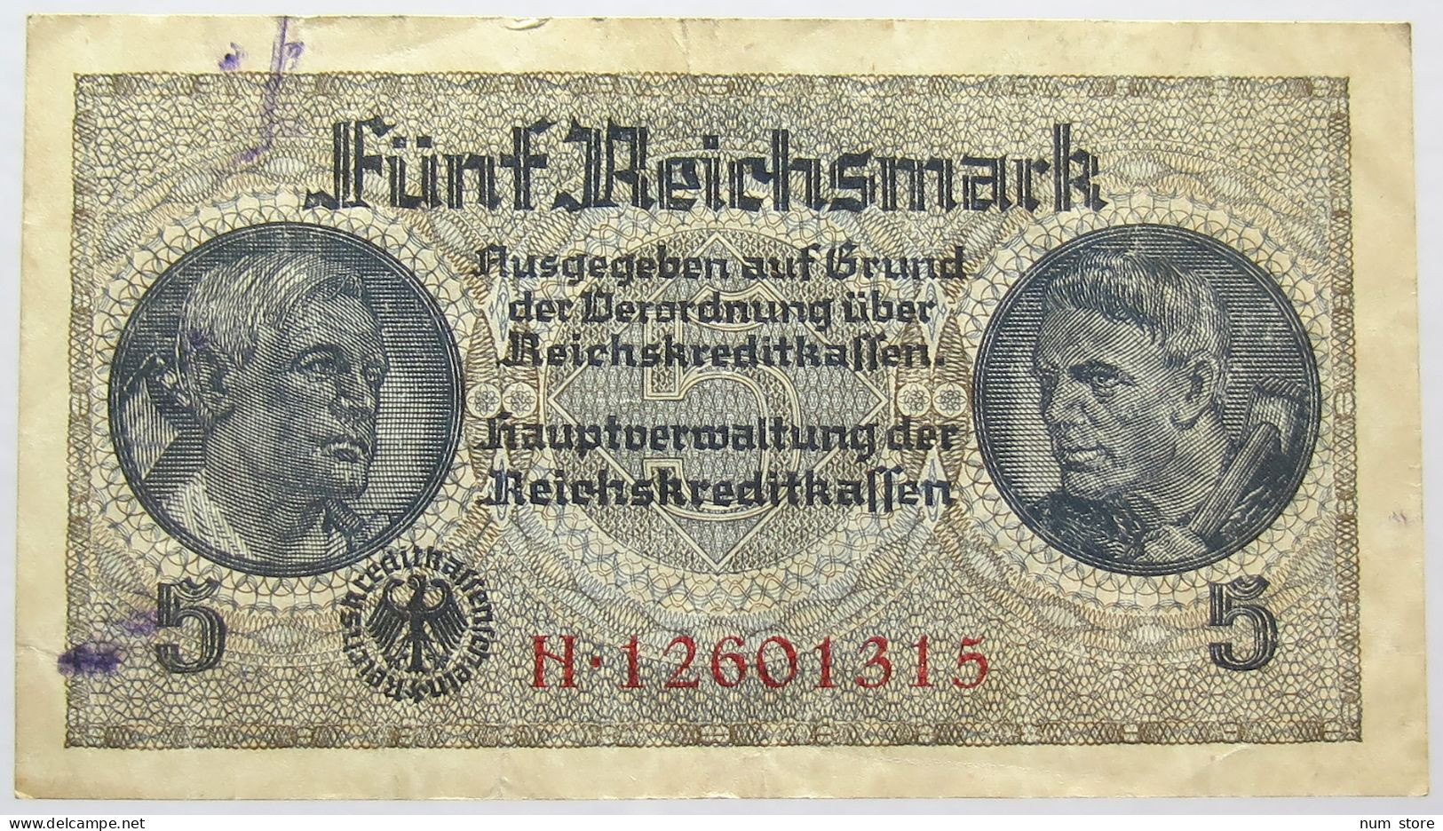 GERMANY 5 REICHSMARK #alb067 0339 - 5 Reichsmark