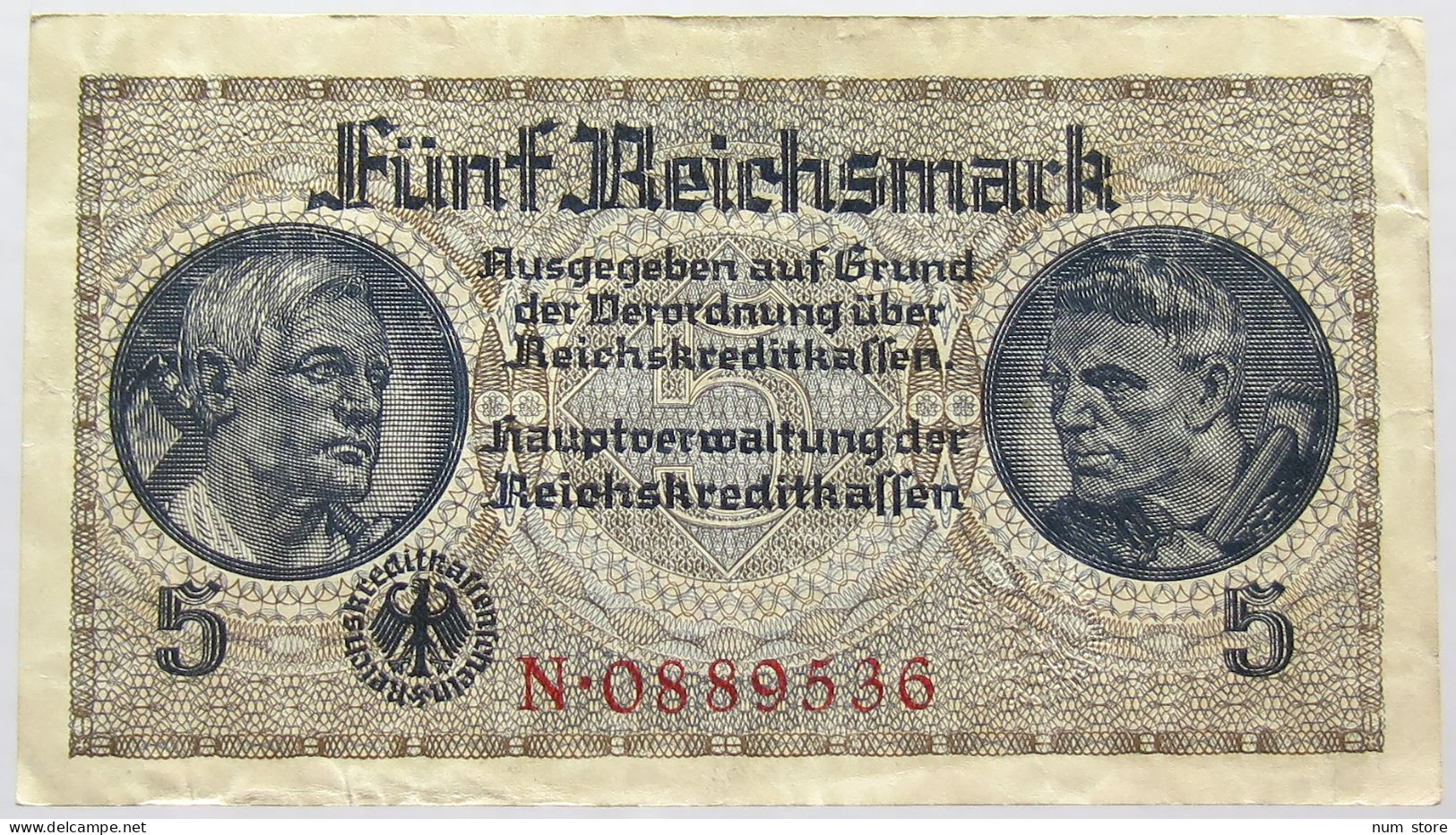 GERMANY 5 REICHSMARK #alb067 0343 - 5 Reichsmark