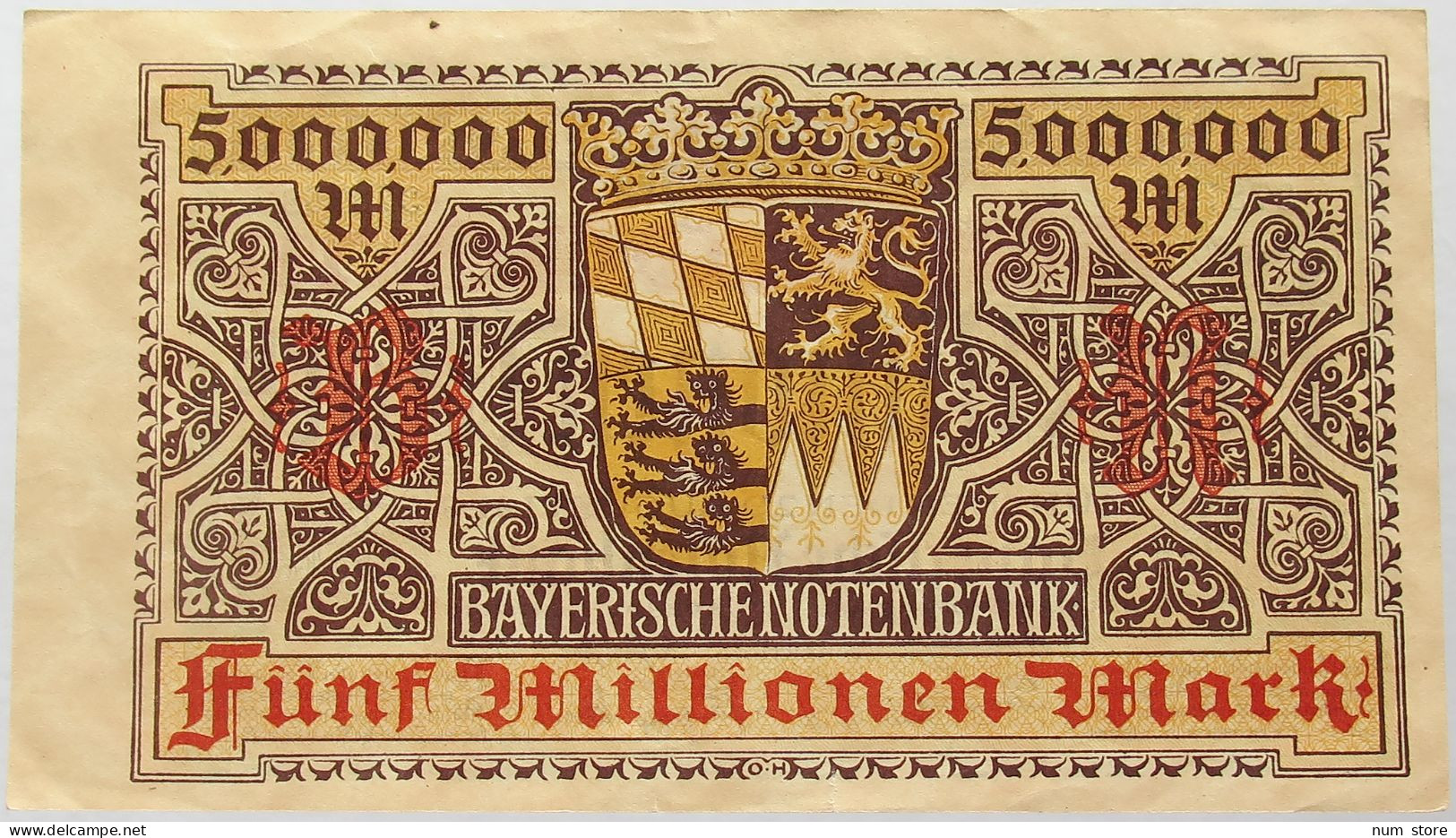 GERMANY 5 MILLIONEN MARK 1923 BAYERN #alb008 0143 - 5 Miljoen Mark