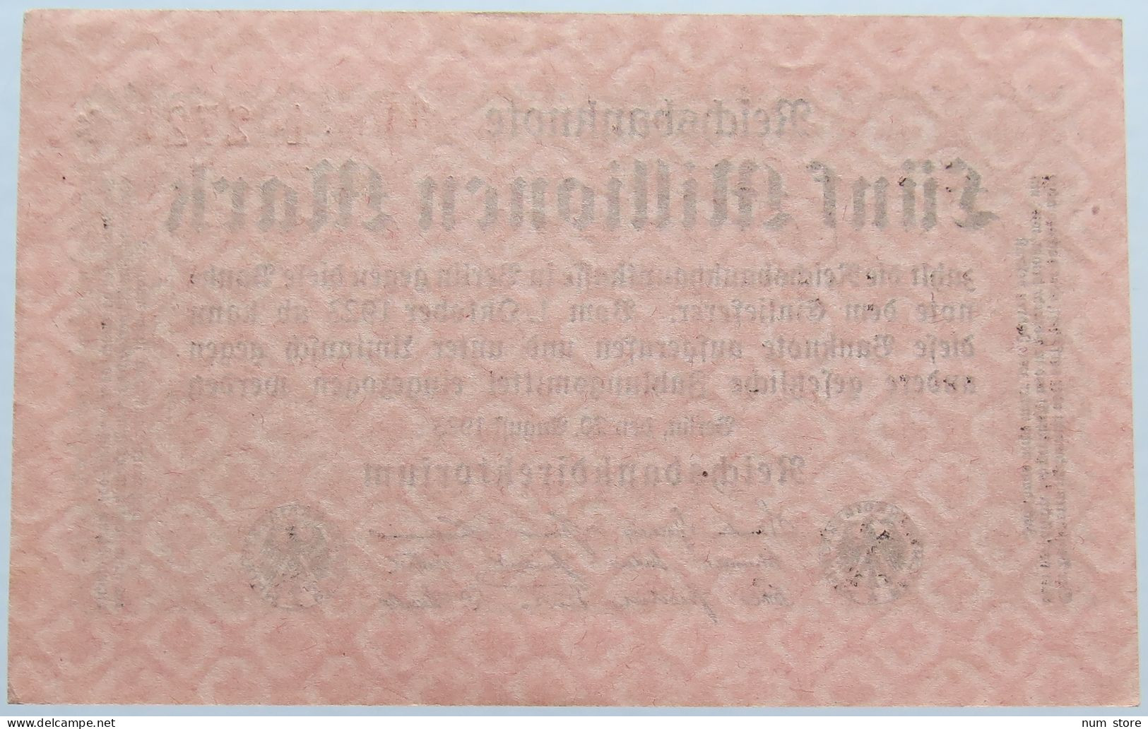 GERMANY 5 MILLIONEN 1923 #alb004 0301 - 5 Millionen Mark