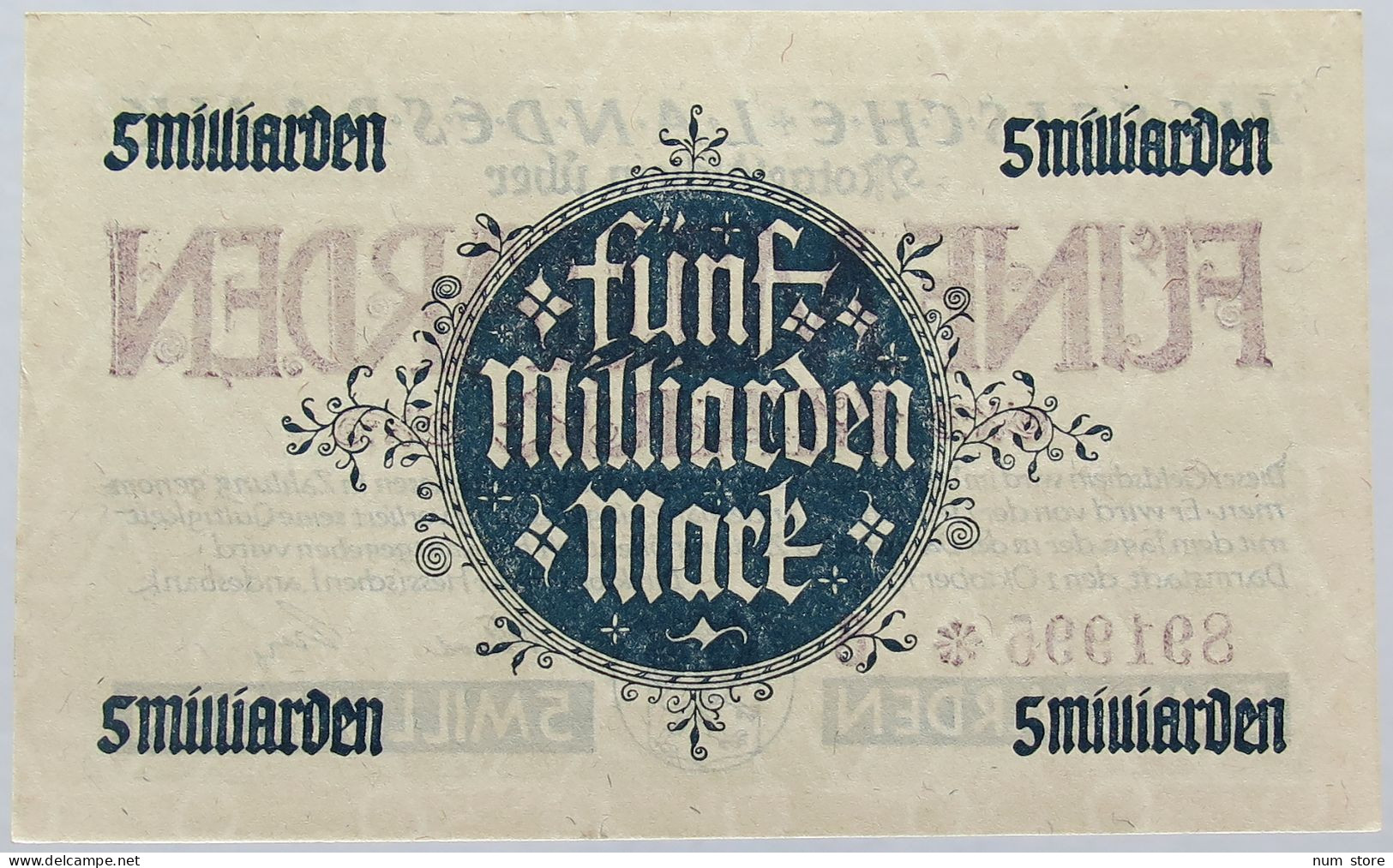 GERMANY 5 MILLIARDEN HESSEN 1923 #alb004 0267 - 5 Miljard Mark