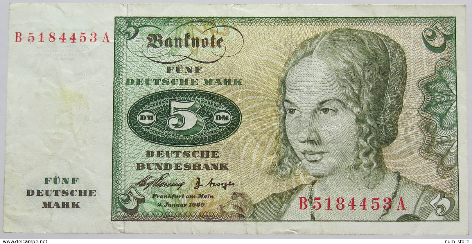 GERMANY 5 MARK 1960 #alb020 0009 - 5 Deutsche Mark