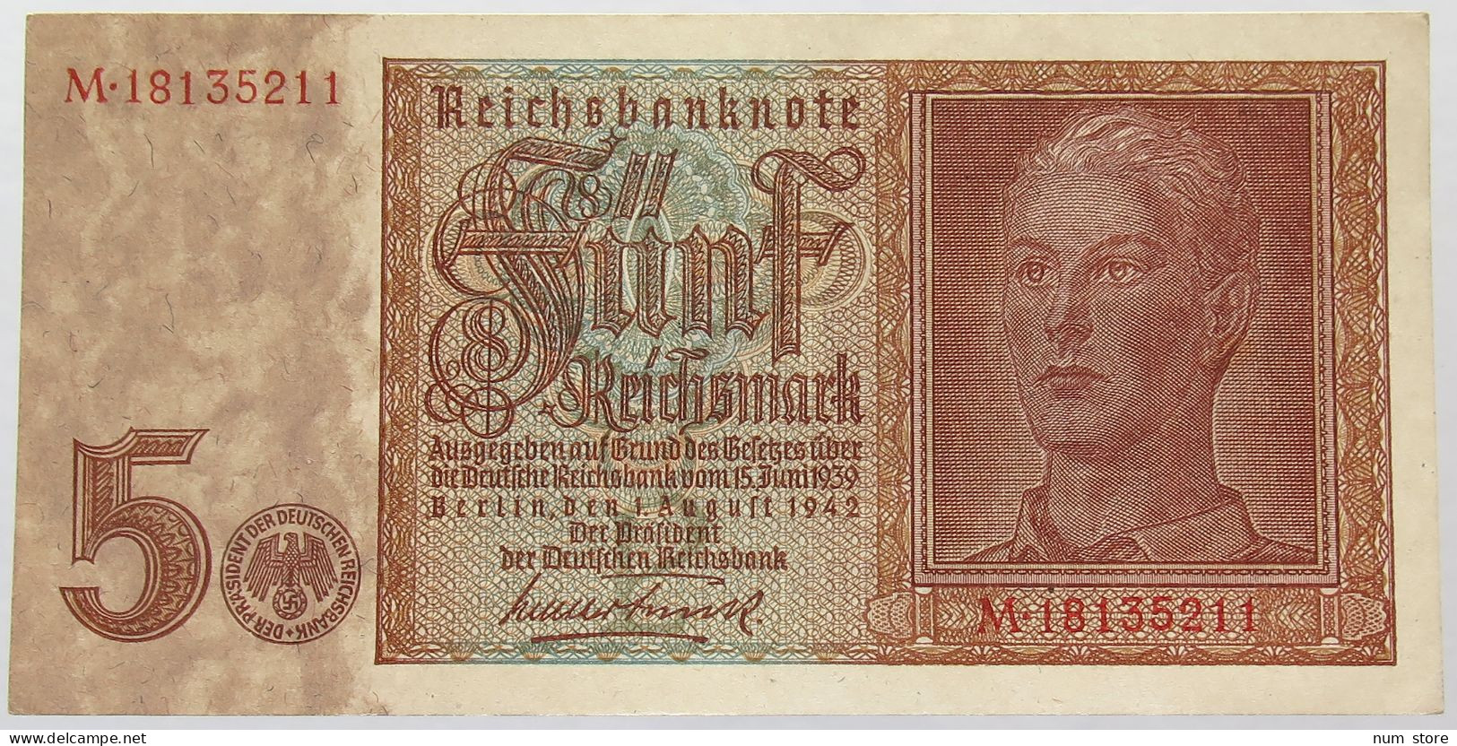 GERMANY 5 MARK 1942 TOP #alb016 0297 - 5 Reichsmark