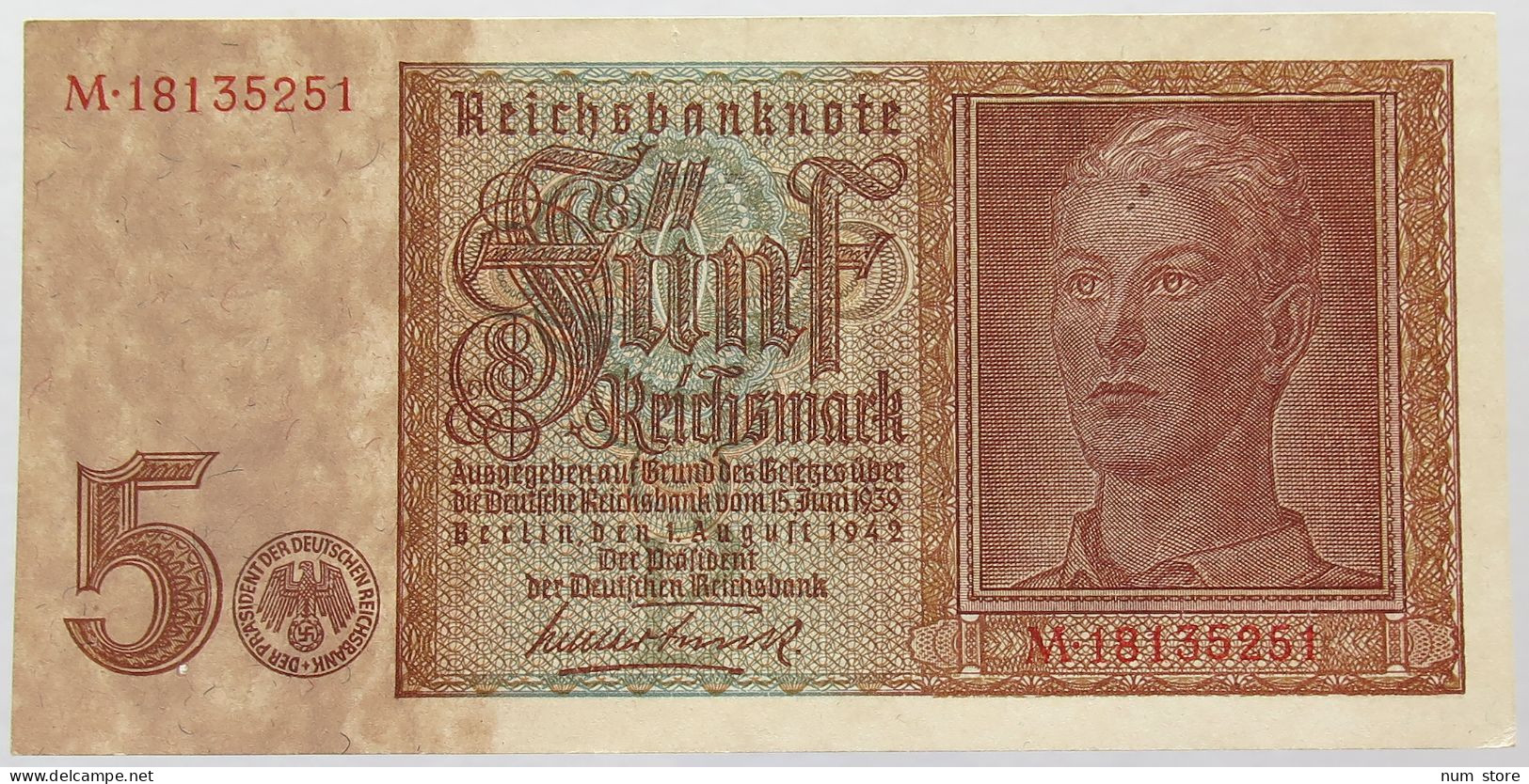 GERMANY 5 MARK 1942 TOP #alb016 0293 - 5 Reichsmark