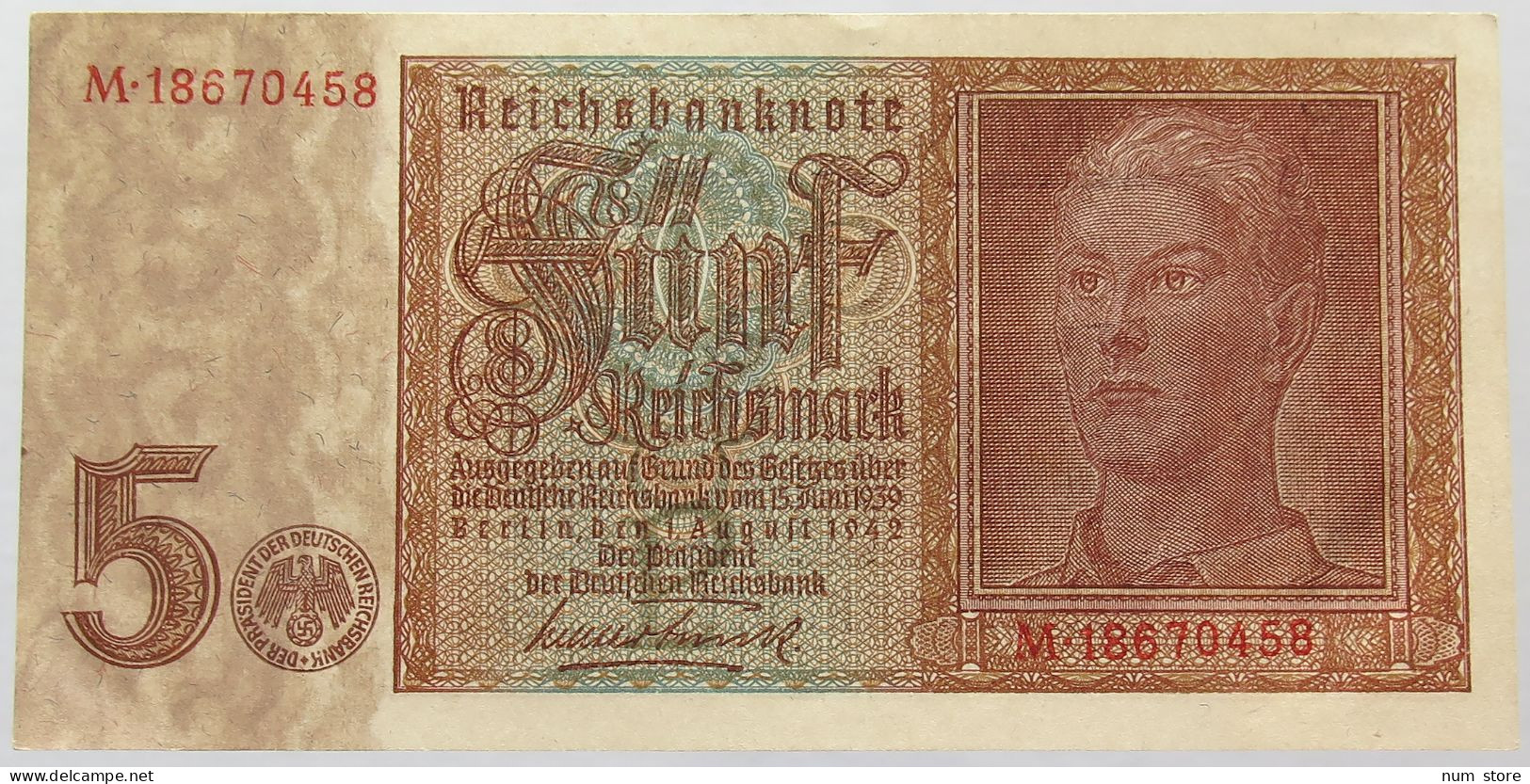 GERMANY 5 MARK 1942 TOP #alb016 0299 - 5 Reichsmark