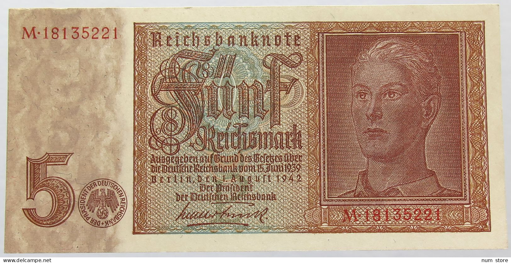 GERMANY 5 MARK 1942 TOP #alb016 0295 - 5 Reichsmark