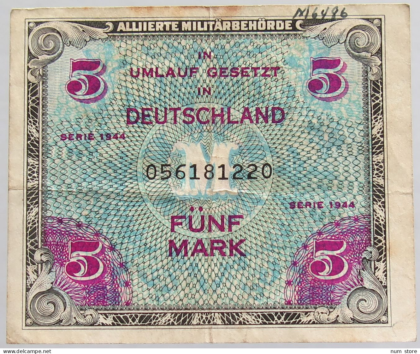 GERMANY 5 MARK 1944 #alb012 0003 - 5 Reichsmark