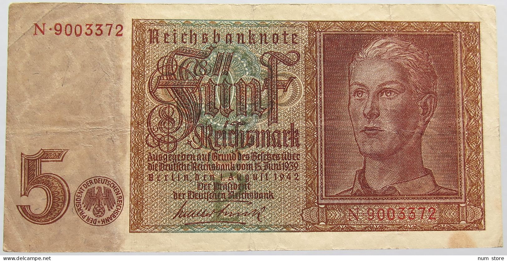 GERMANY 5 MARK 1942 #alb011 0159 - 5 Reichsmark