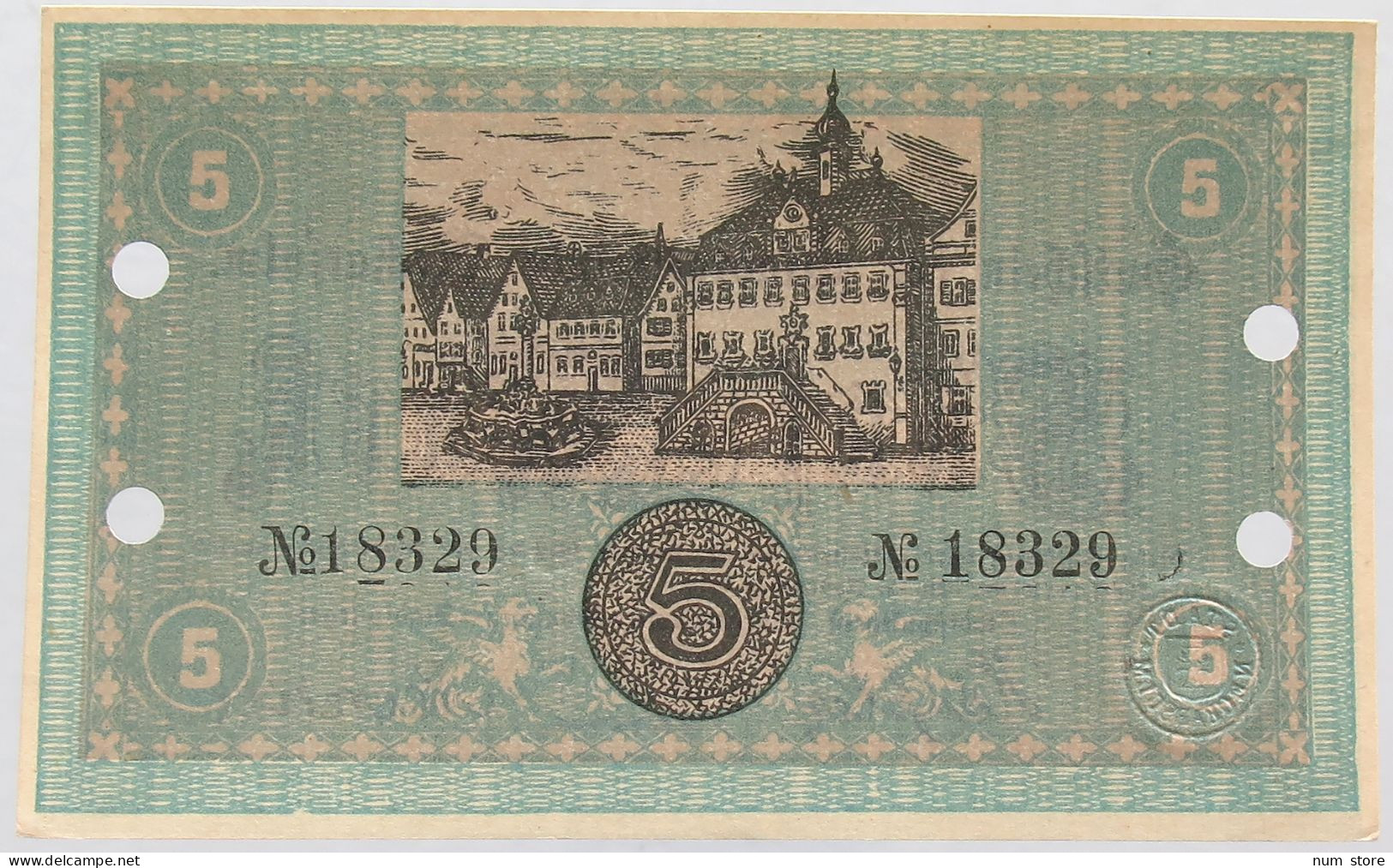 GERMANY 5 MARK 1918 NECKARSULM #alb002 0217 - 5 Mark