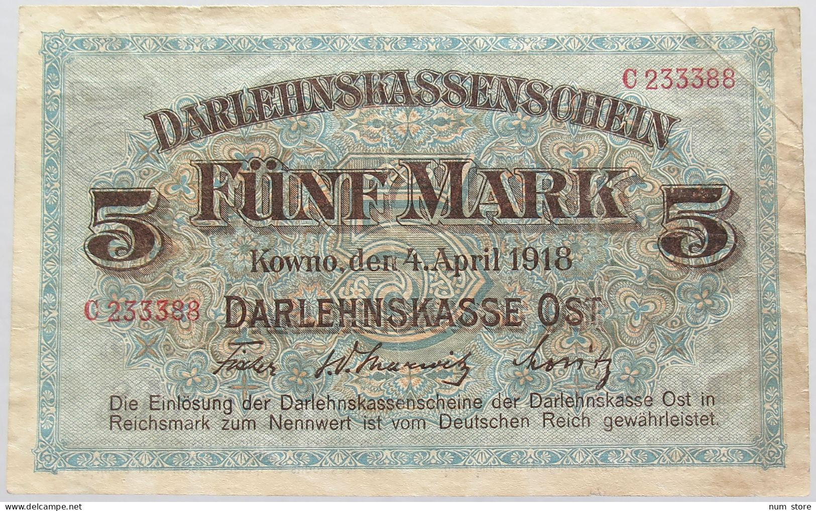 GERMANY 5 MARK 1918 DARLEHNSKASSE #alb002 0147 - 5 Mark