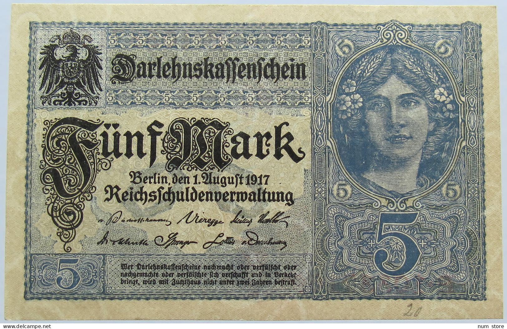 GERMANY 5 MARK 1917 #alb004 0331 - 5 Mark