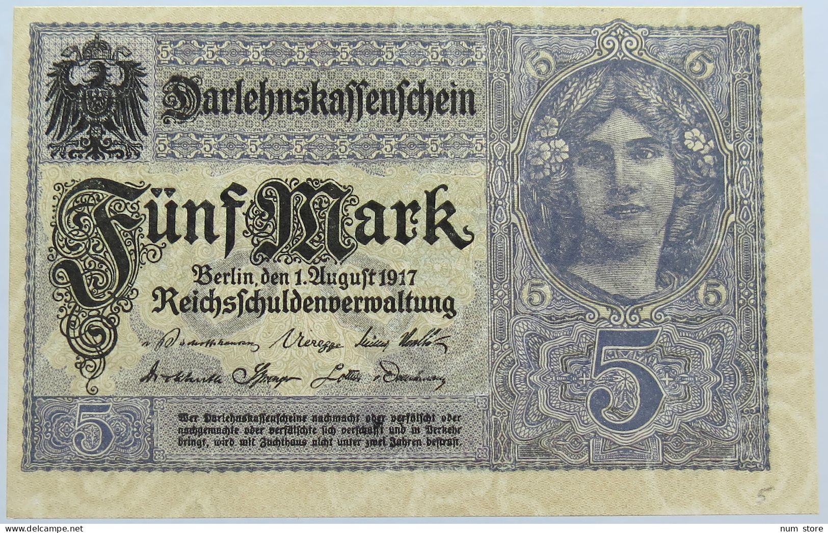 GERMANY 5 MARK 1917 #alb004 0343 - 5 Mark