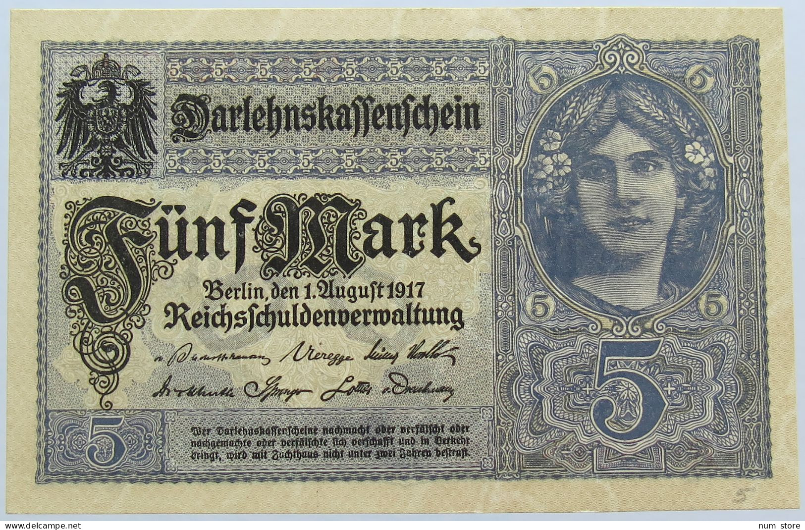 GERMANY 5 MARK 1917 #alb004 0335 - 5 Mark