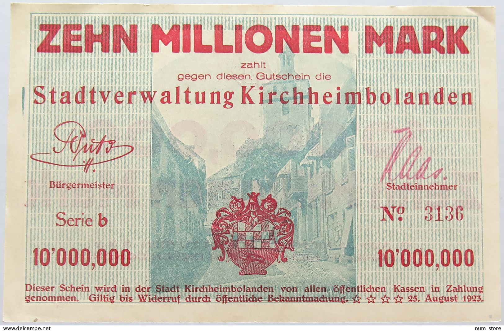 GERMANY 2000000 MARK KIRCHHEIMBOLANDEN #alb004 0061 - 2 Millionen Mark