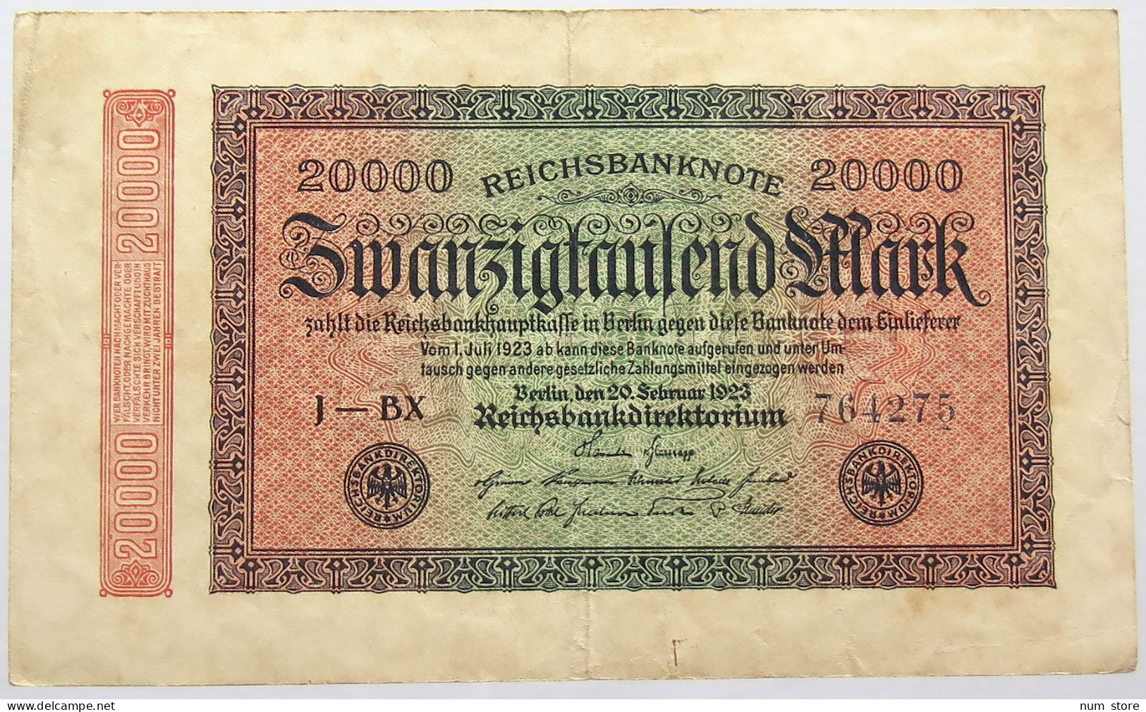 GERMANY 20000 MARK 1923 #alb066 0203 - 20.000 Mark