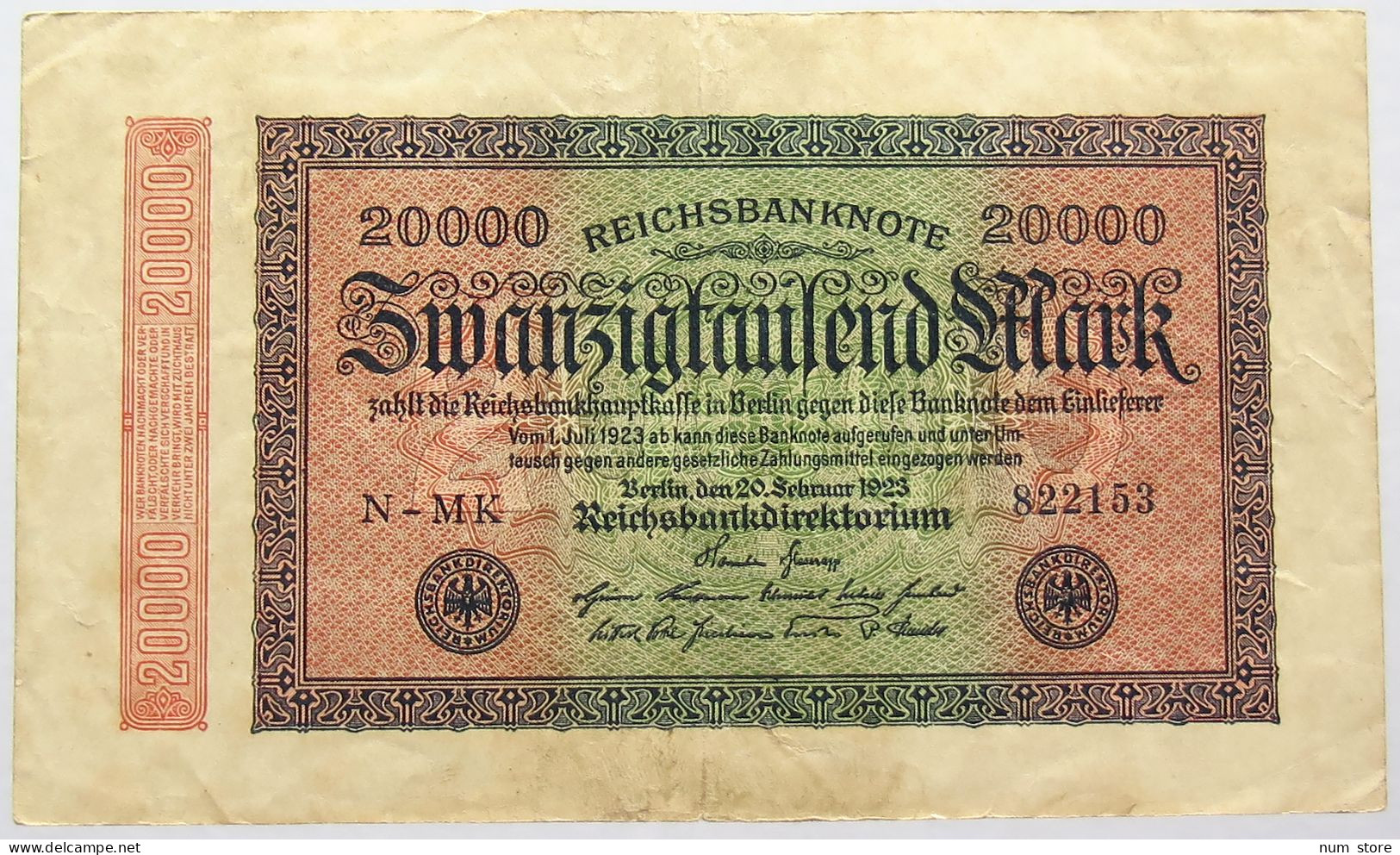 GERMANY 20000 MARK 1923 #alb066 0207 - 20.000 Mark