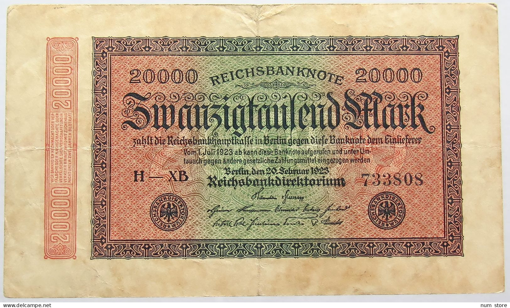 GERMANY 20000 MARK 1923 #alb066 0201 - 20.000 Mark