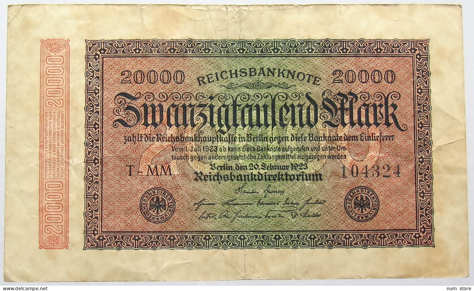 GERMANY 20000 MARK 1923 #alb066 0193 - 20.000 Mark