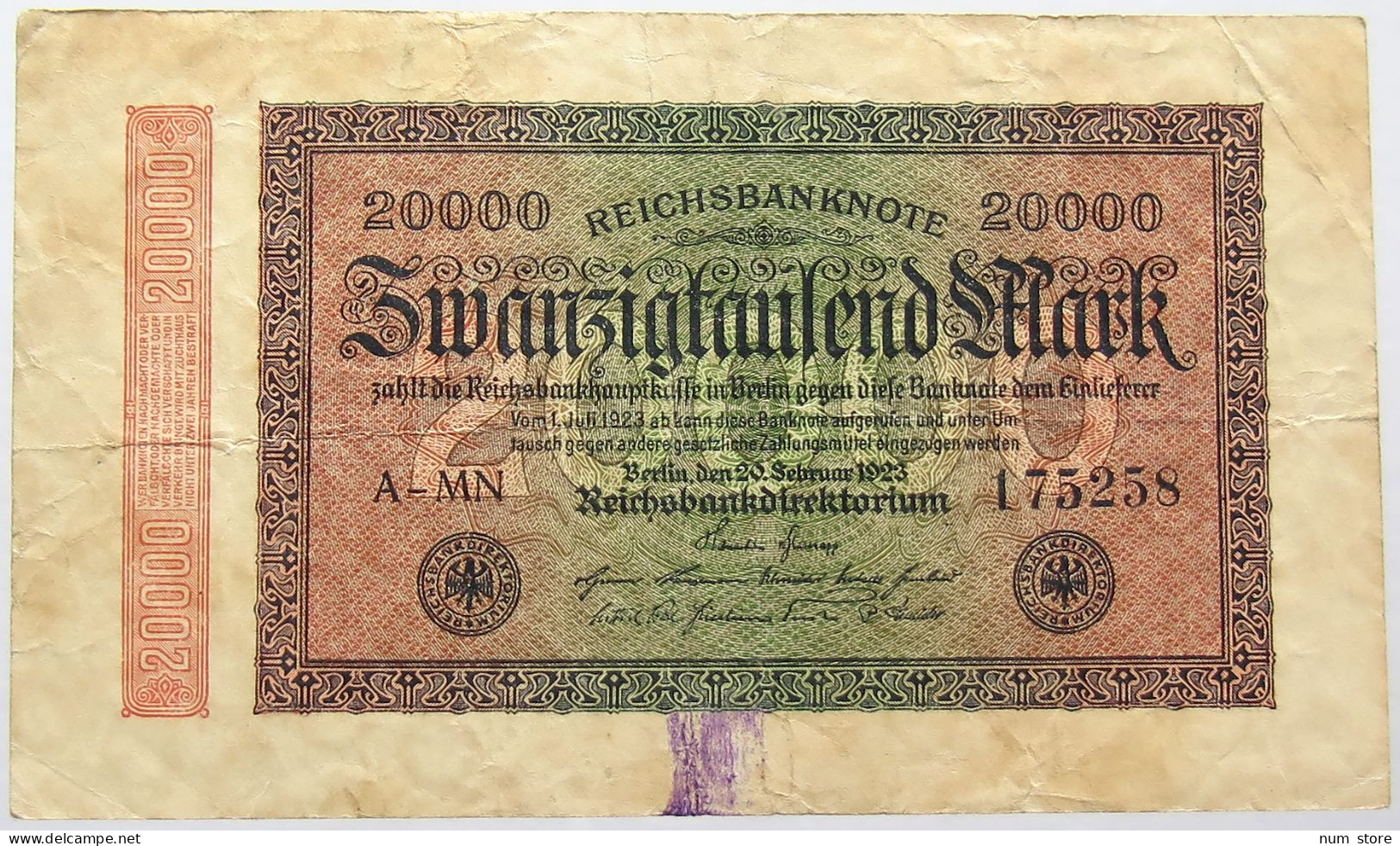 GERMANY 20000 MARK 1923 #alb066 0191 - 20.000 Mark