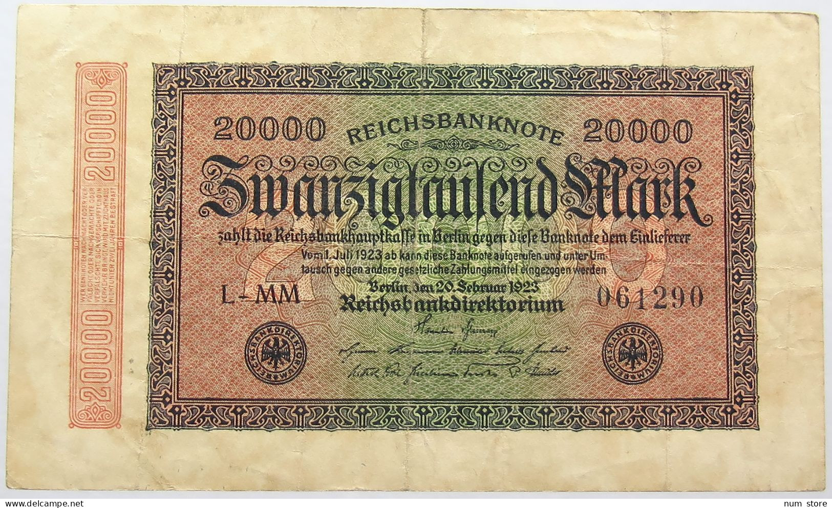 GERMANY 20000 MARK 1923 #alb066 0195 - 20.000 Mark