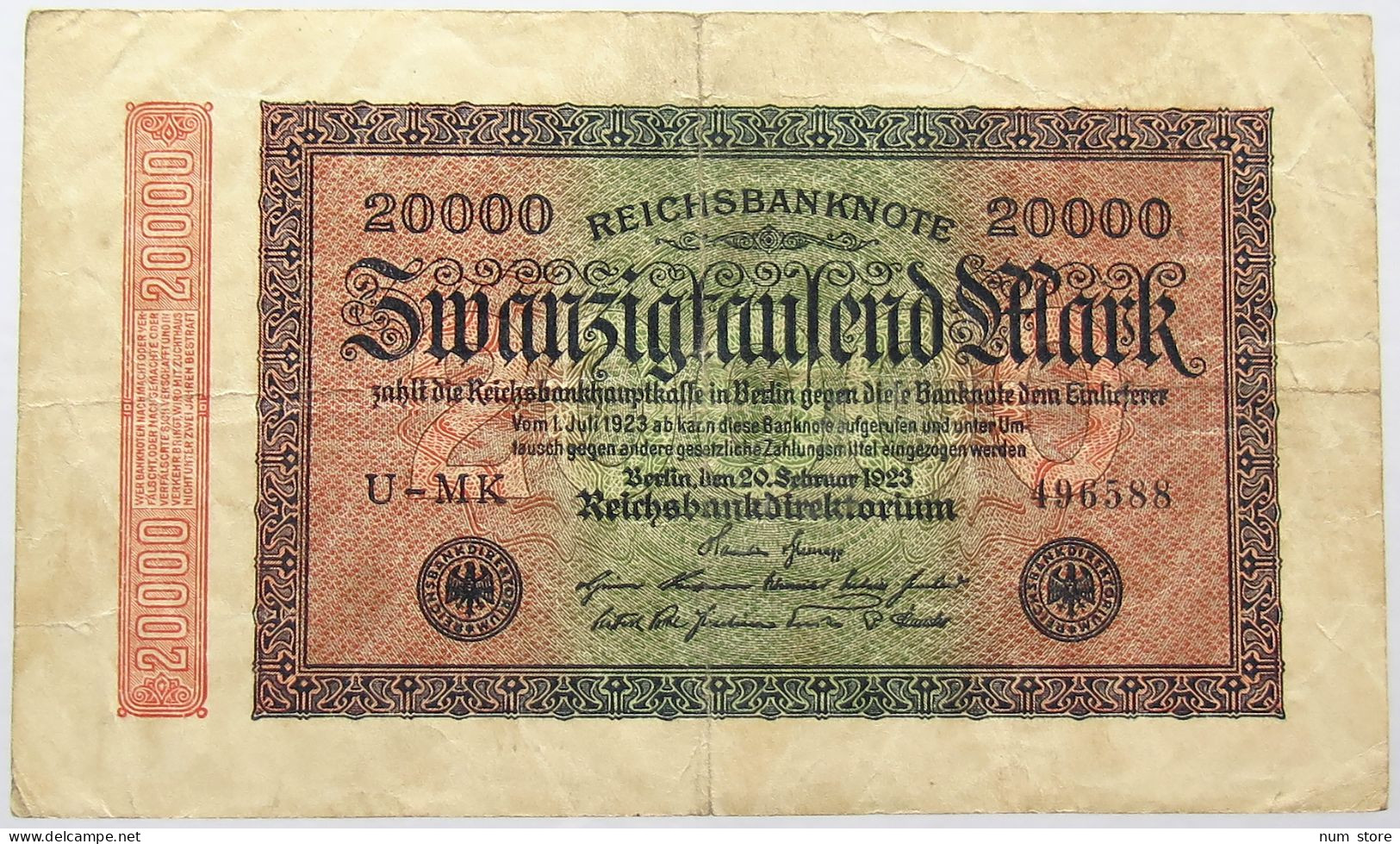 GERMANY 20000 MARK 1923 #alb066 0189 - 20.000 Mark