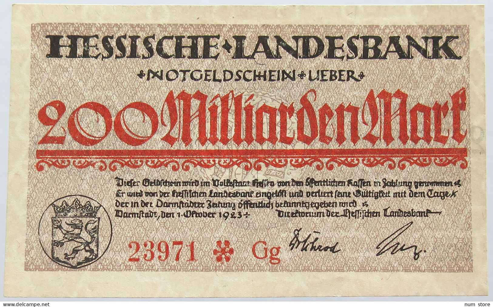 GERMANY 200 MILLIARDEN MARK HESSEN #alb004 0101 - 200 Mrd. Mark