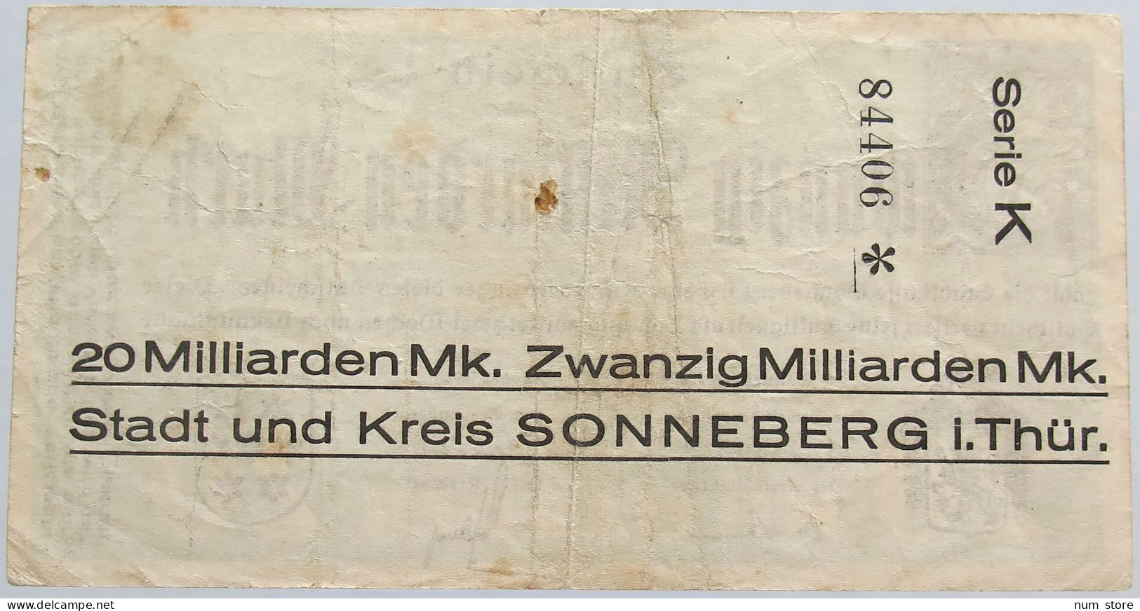 GERMANY 20 MILLIARDEN MARK SONNEBERG #alb003 0179 - 20 Mio. Mark