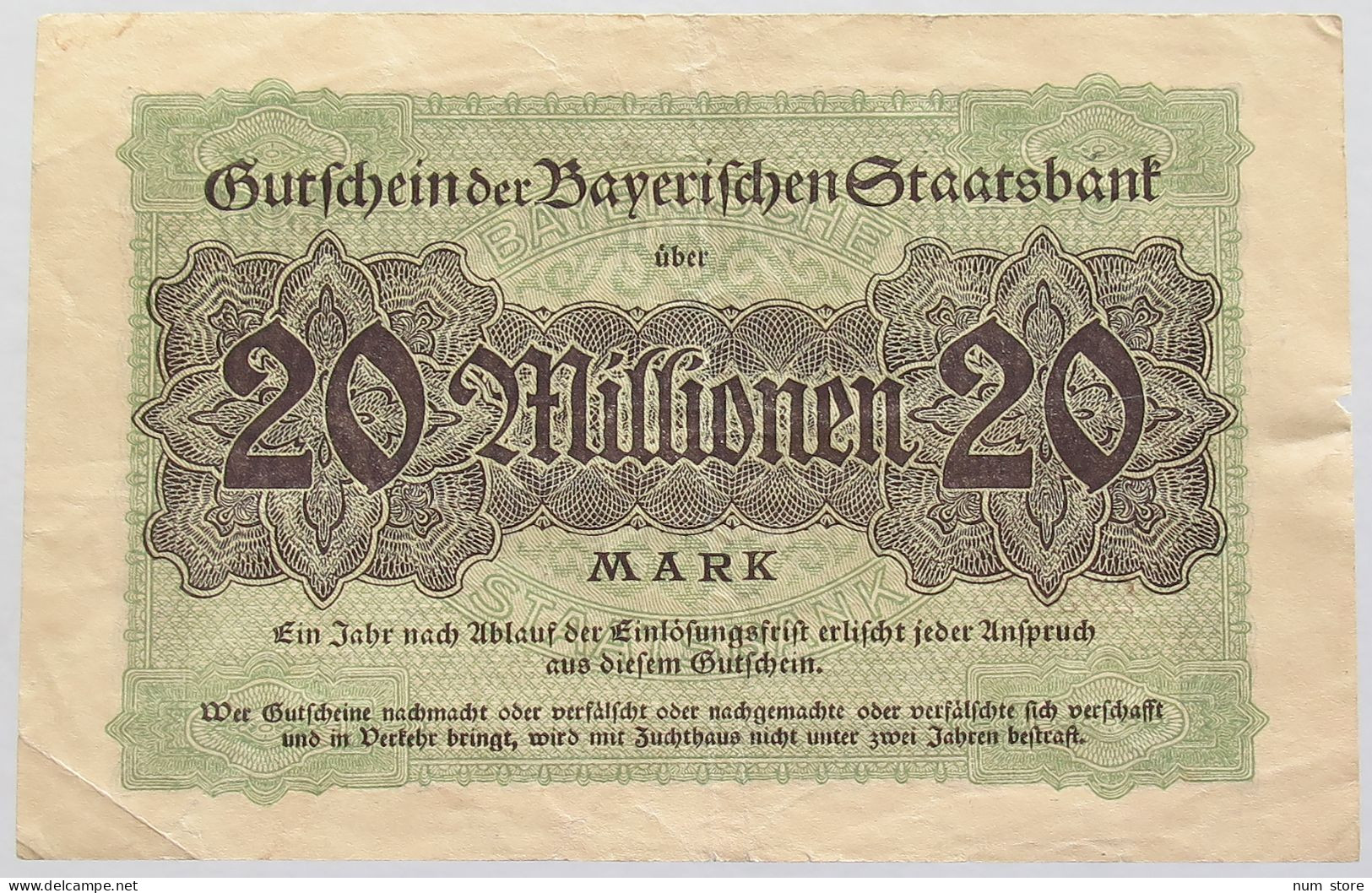 GERMANY 20 MILLIARDEN MARK 1923 BAYERN #alb010 0227 - 20 Miljard Mark