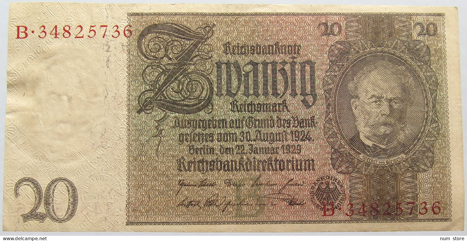 GERMANY 20 MARK 1929 #alb011 0145 - 20 Mark