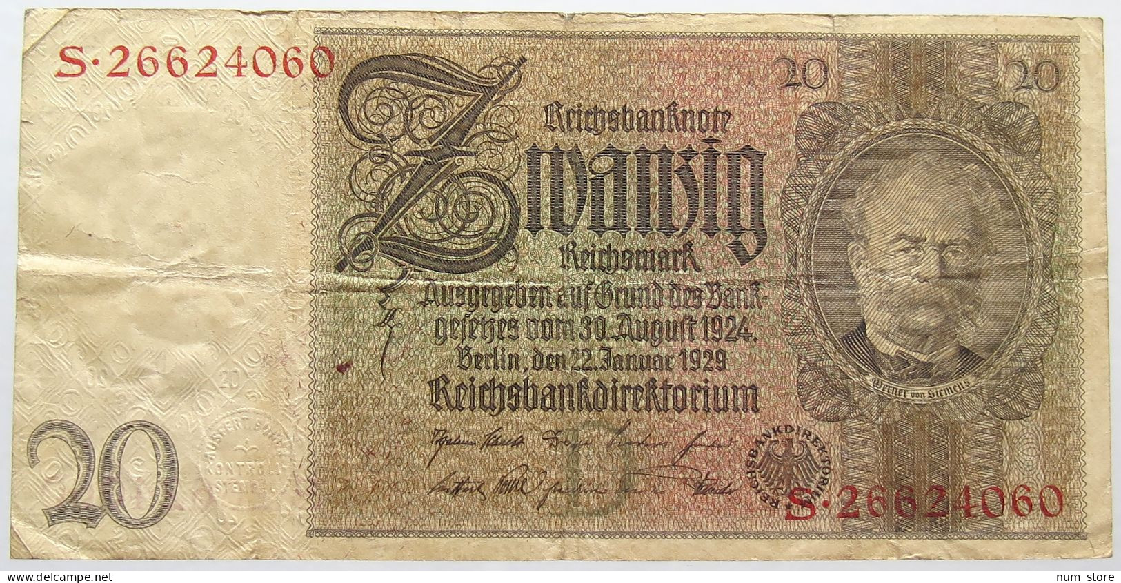 GERMANY 20 MARK 1924 #alb066 0179 - 20 Mark