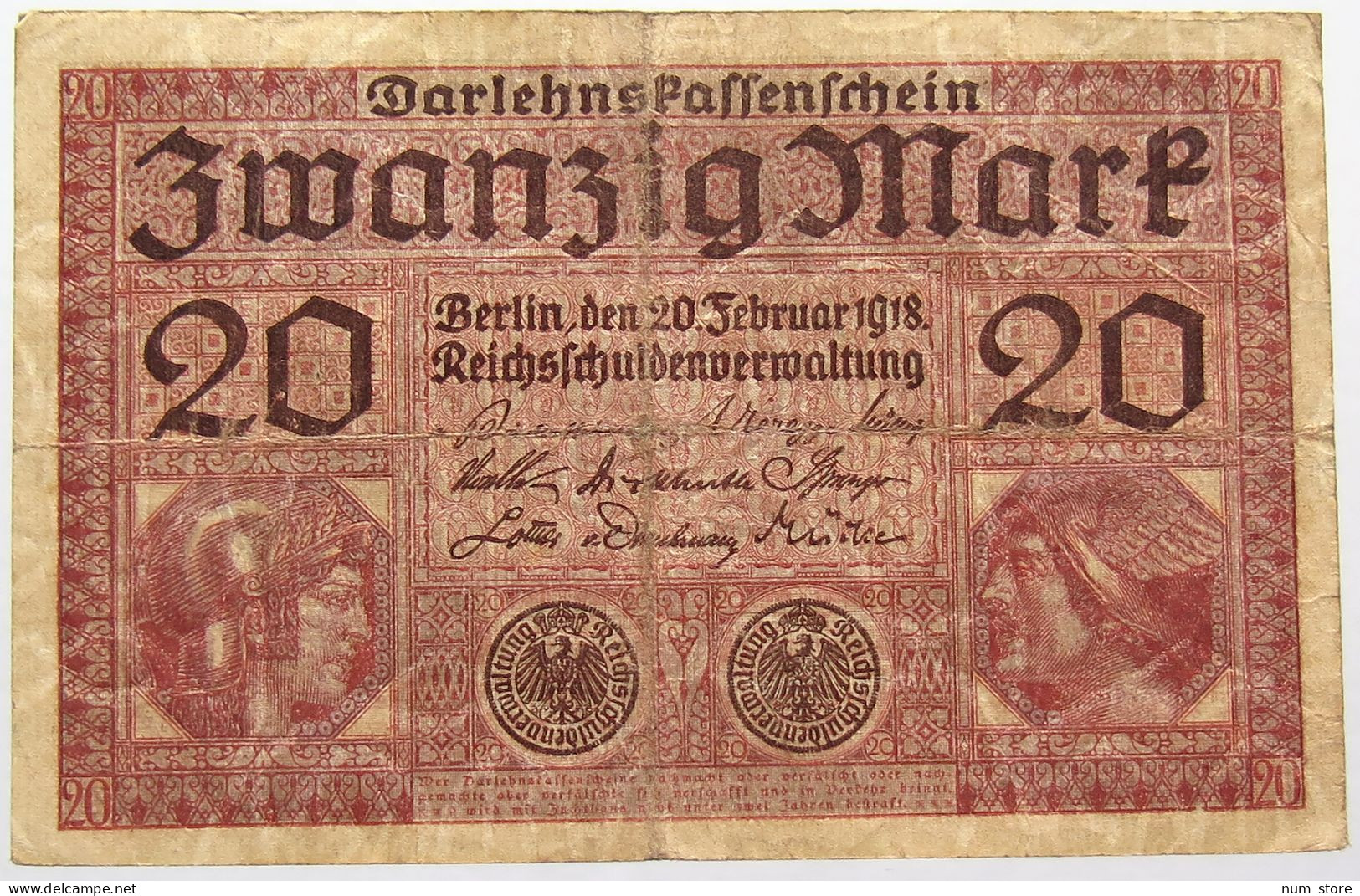 GERMANY 20 MARK 1918 #alb066 0175 - 20 Mark