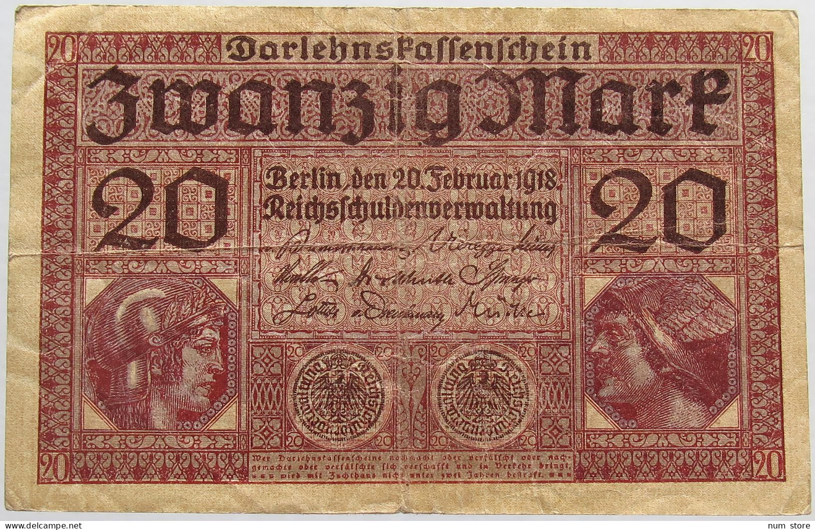 GERMANY 20 MARK 1918 #alb020 0077 - 20 Mark