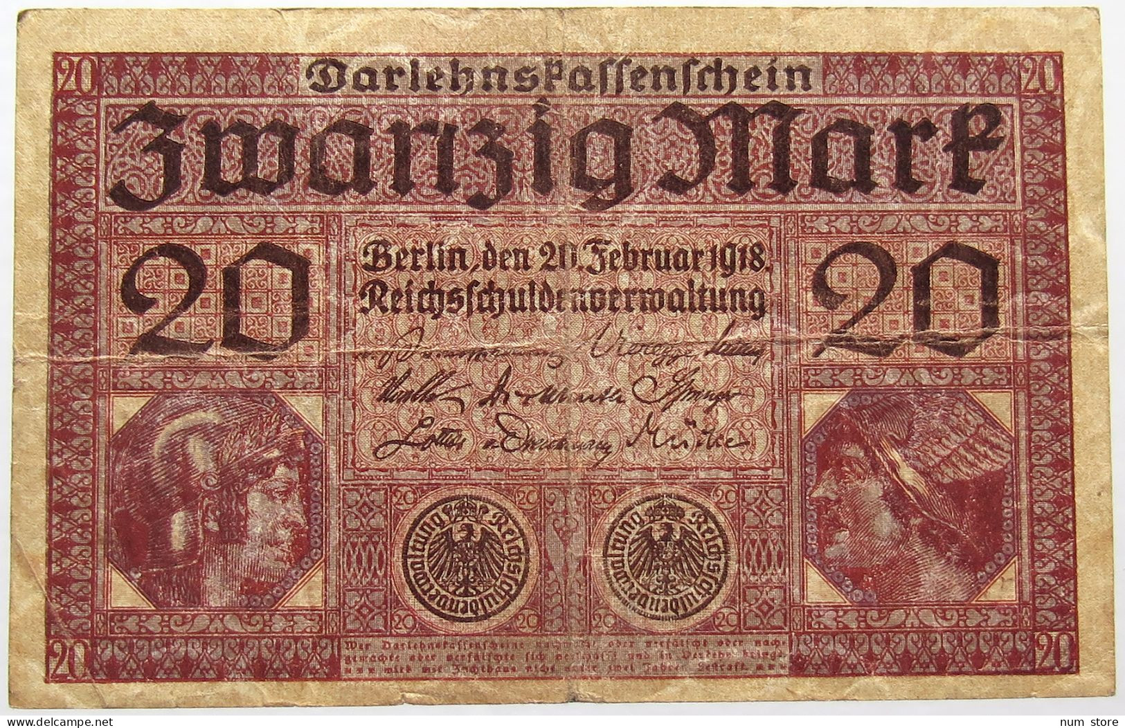 GERMANY 20 MARK 1918 #alb066 0173 - 20 Mark