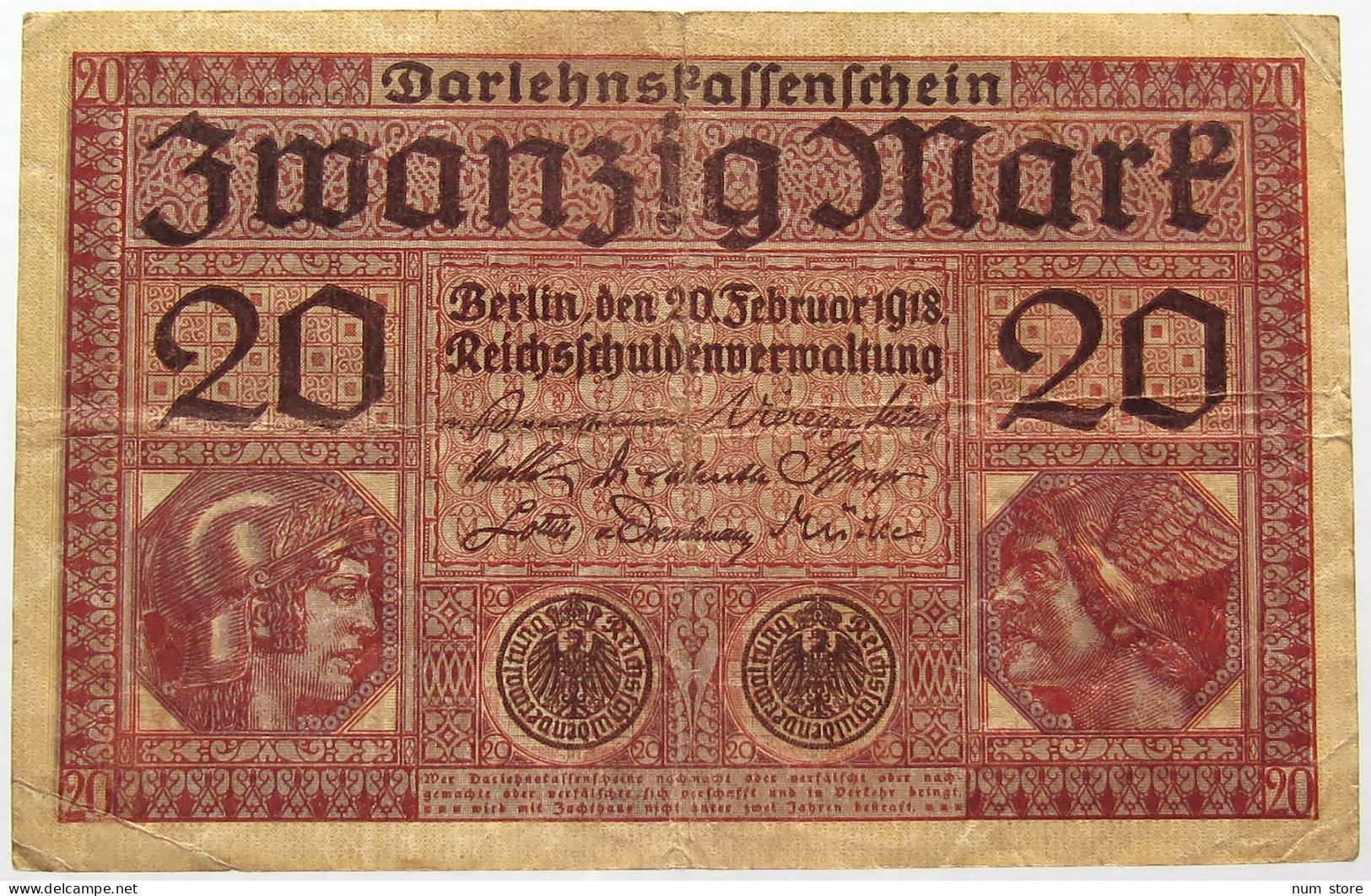 GERMANY 20 MARK 1918 #alb066 0169 - 20 Mark