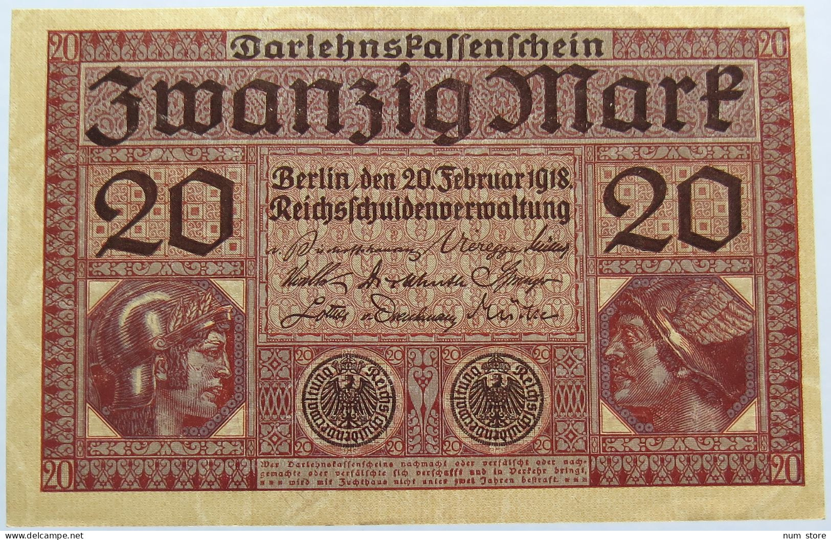 GERMANY 20 MARK 1918 #alb004 0327 - 20 Mark