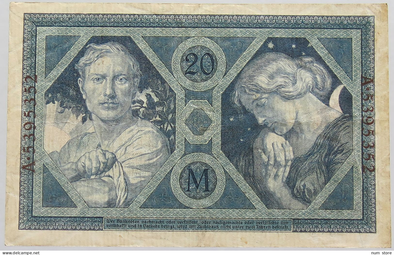 GERMANY 20 MARK 1915 #alb019 0035 - 20 Mark