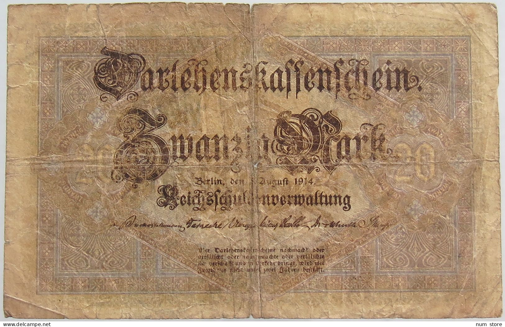 GERMANY 20 MARK 1914 #alb068 0119 - 20 Mark