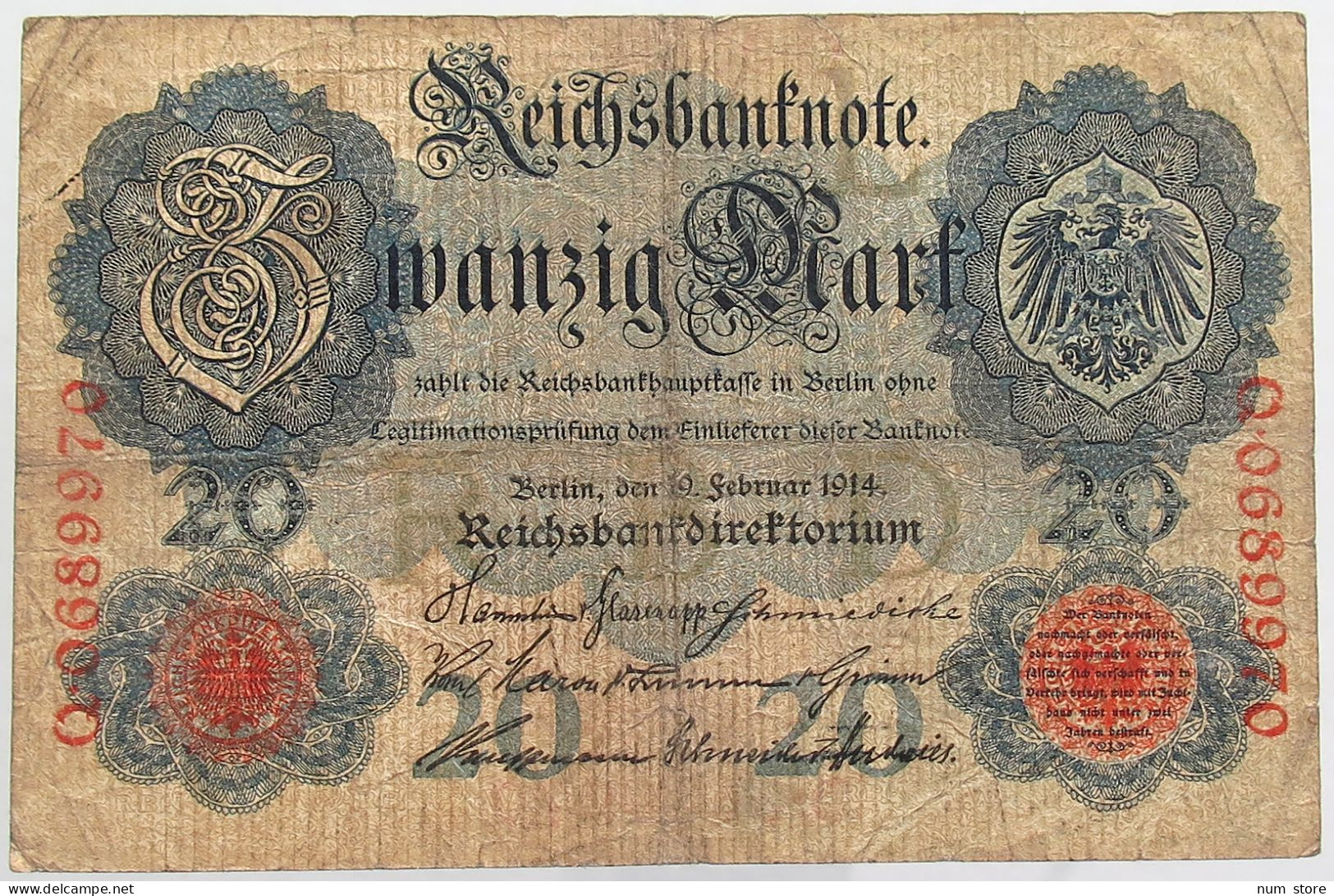 GERMANY 20 MARK 1914 #alb068 0103 - 20 Mark