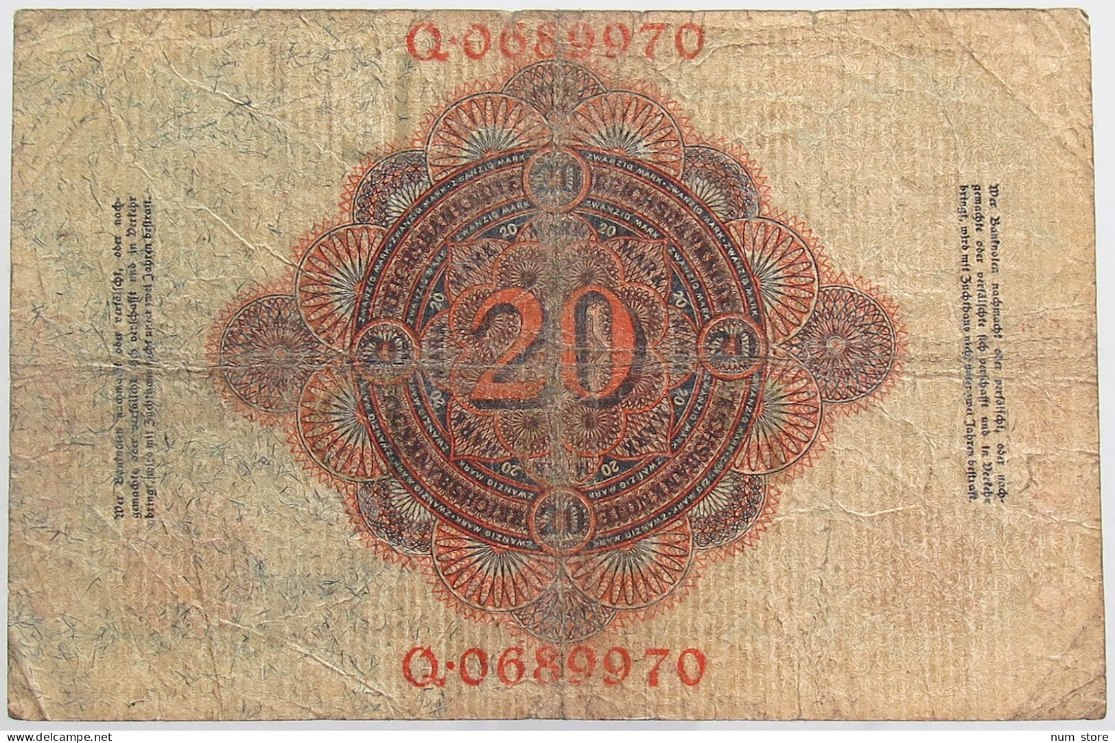 GERMANY 20 MARK 1914 #alb068 0103 - 20 Mark