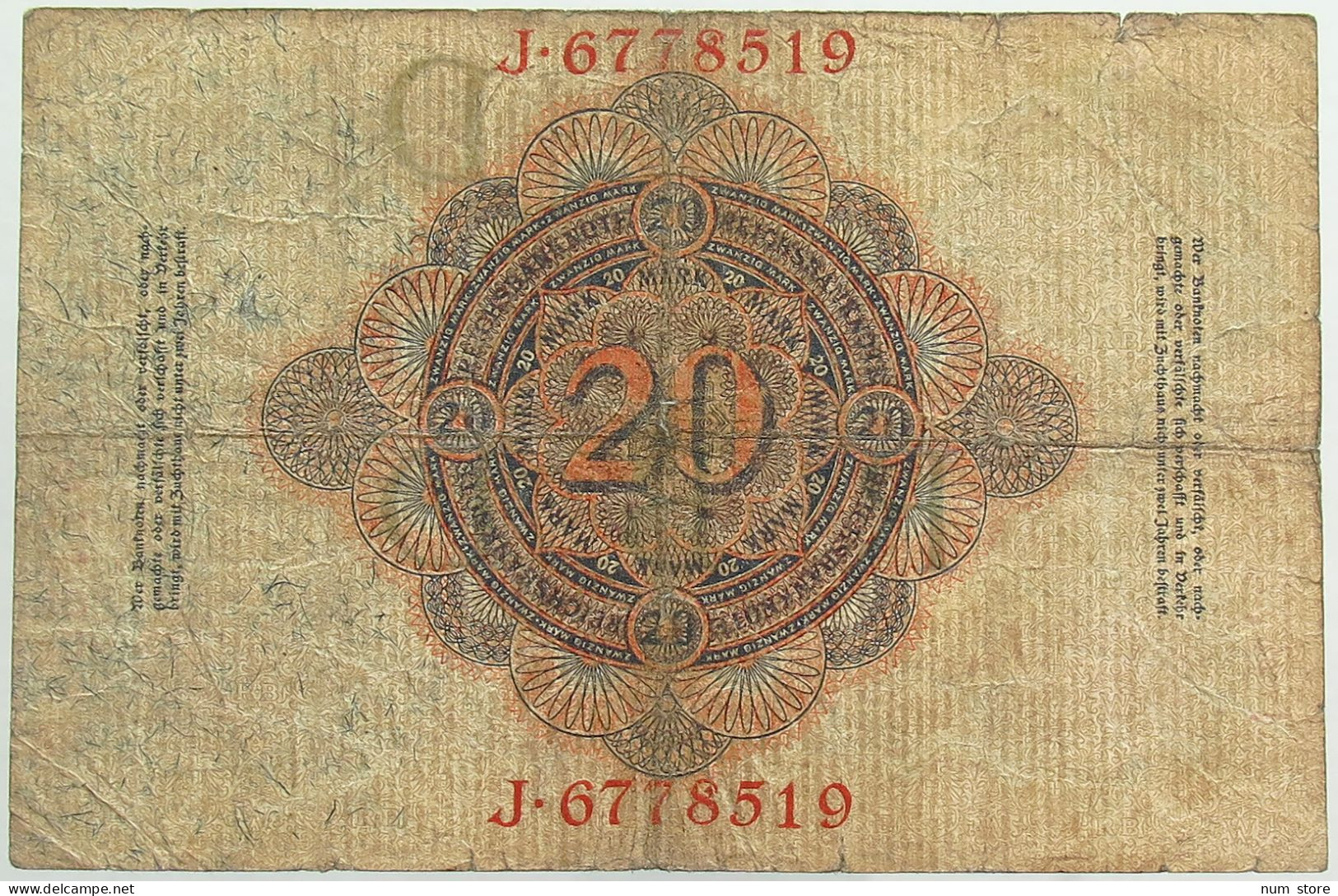 GERMANY 20 MARK 1914 #alb068 0097 - 20 Mark