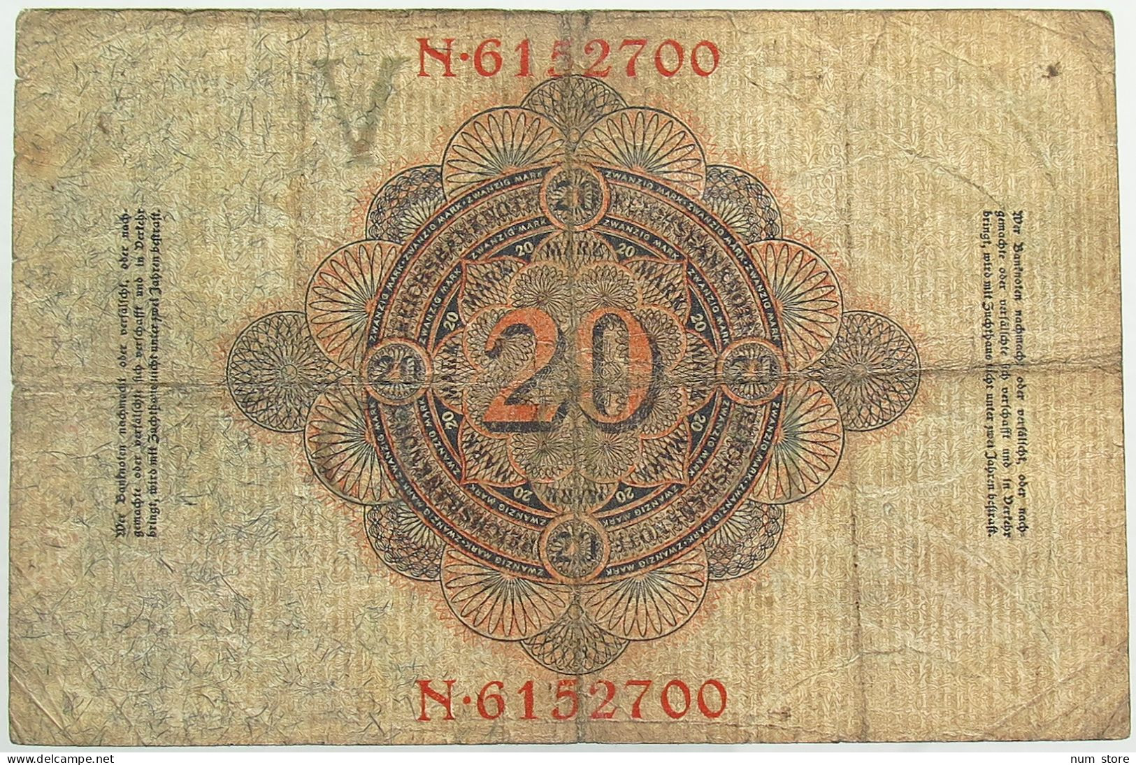 GERMANY 20 MARK 1914 #alb068 0095 - 20 Mark