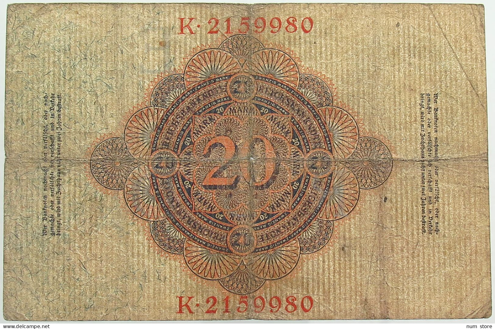 GERMANY 20 MARK 1914 #alb068 0093 - 20 Mark