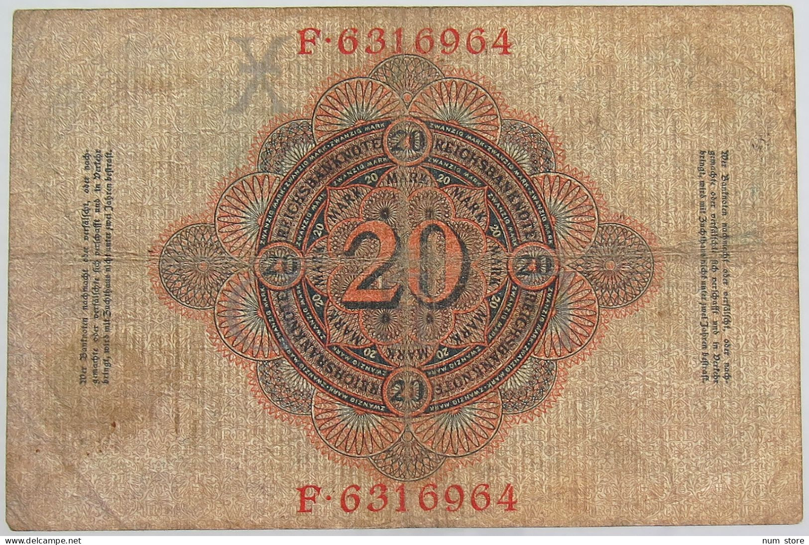 GERMANY 20 MARK 1910 #alb068 0071 - 20 Mark