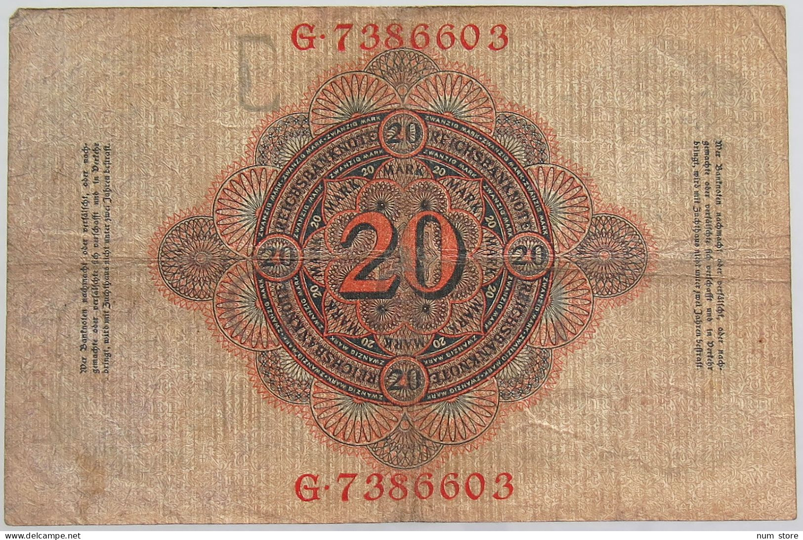 GERMANY 20 MARK 1910 #alb068 0073 - 20 Mark