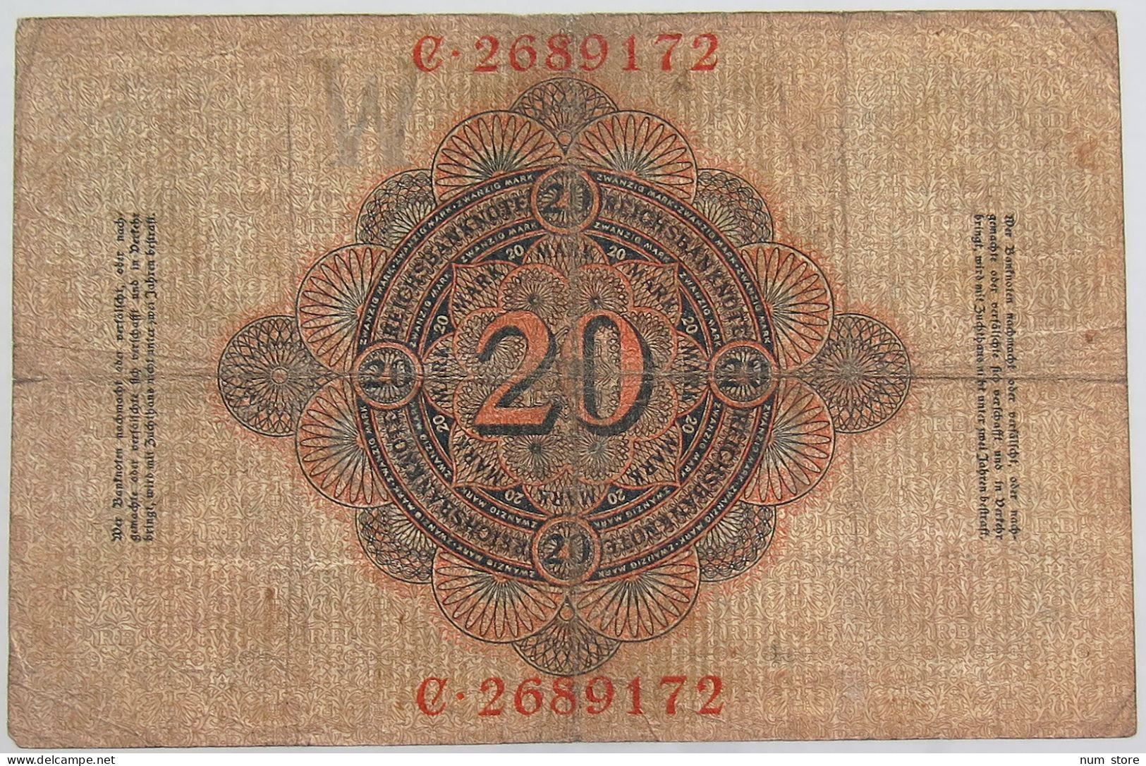 GERMANY 20 MARK 1908 #alb068 0069 - 20 Mark