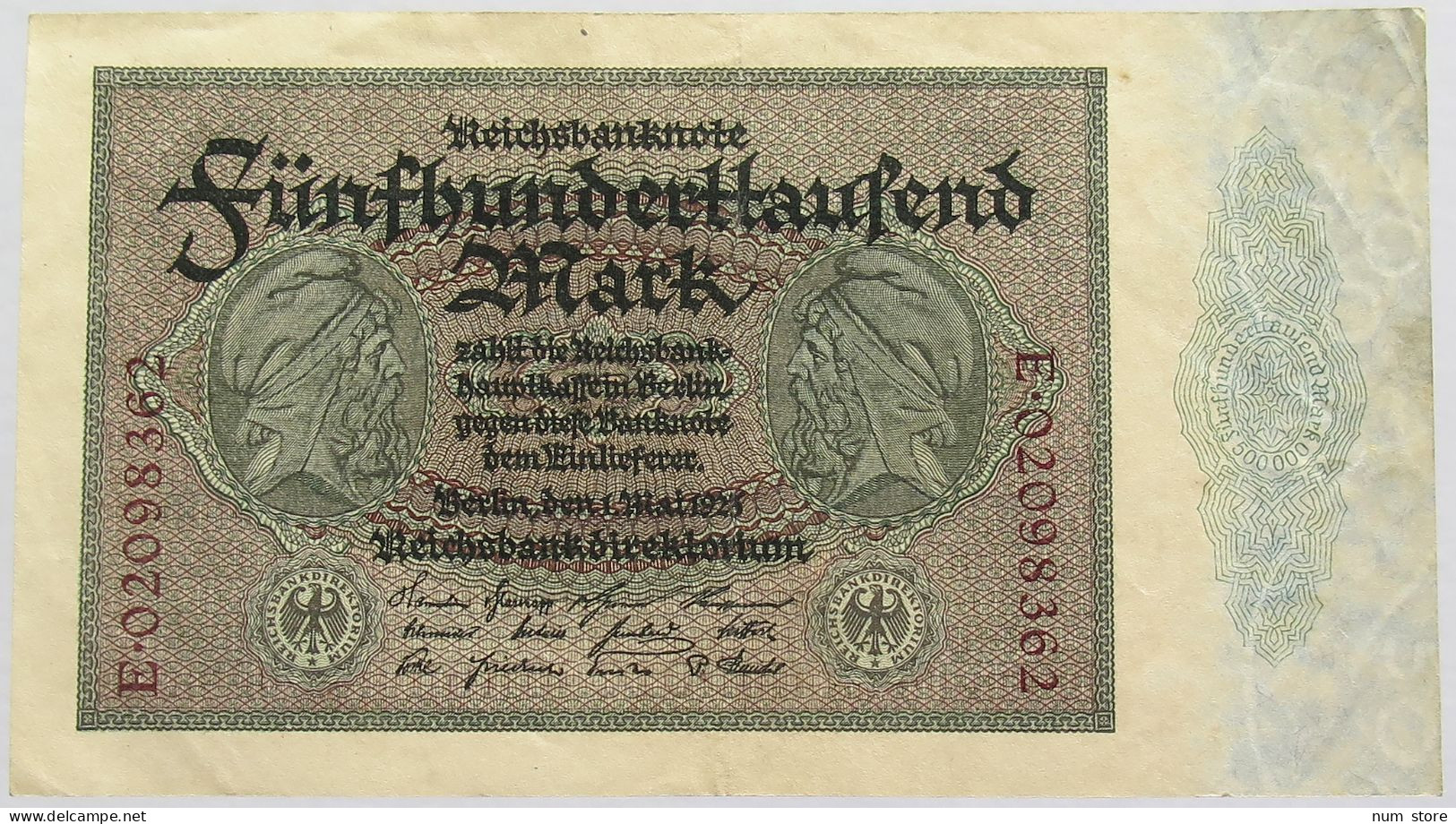 GERMANY 500000 MARK 1923 87C #alb010 0073 - 500.000 Mark