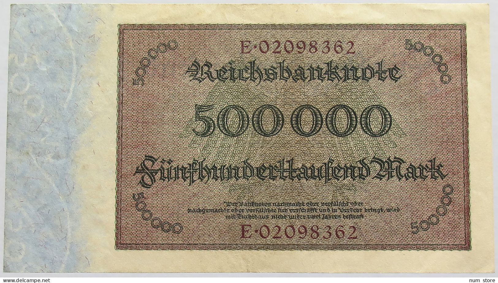 GERMANY 500000 MARK 1923 87C #alb010 0073 - 500000 Mark