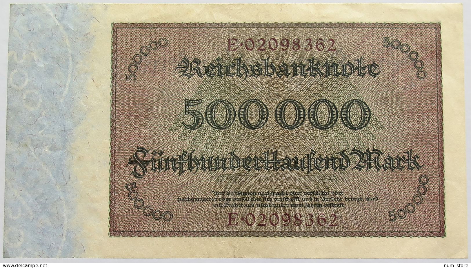 GERMANY 500000 MARK 1923 87C #alb010 0073 - 500.000 Mark